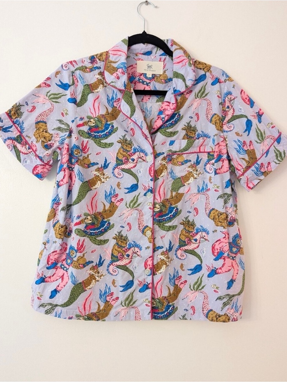 Printfresh Multicolor Mermaid-Print Short Pajama Set - Picture 2 of 5